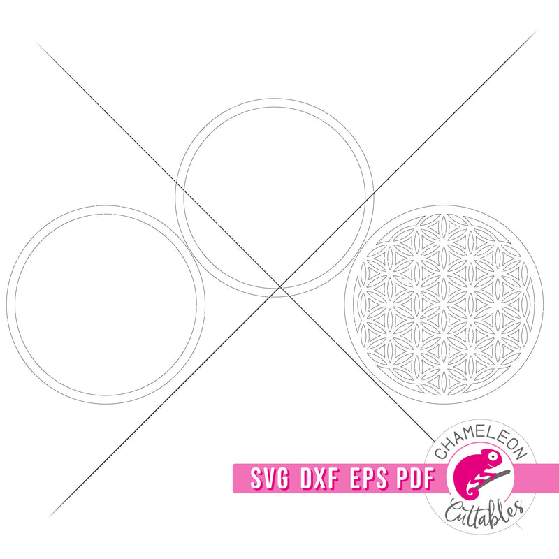 Flower of Life Tray for Laser cutter svg dxf eps pdf