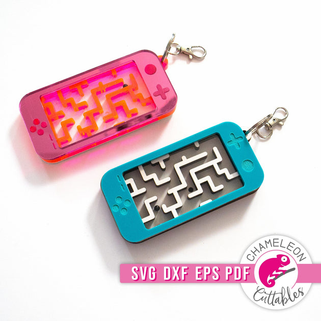 Gamer Maze Keychain for Laser cutter svg dxf eps pdf Chameleon