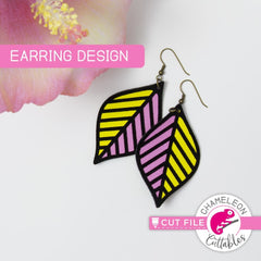 Geometric Leaf Earring Template svg png dxf eps SVG DXF PNG Cutting File