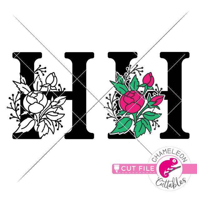 Floral Letter H Garden Flag Monogram Lace Swirl Flowers Block -  Sweden