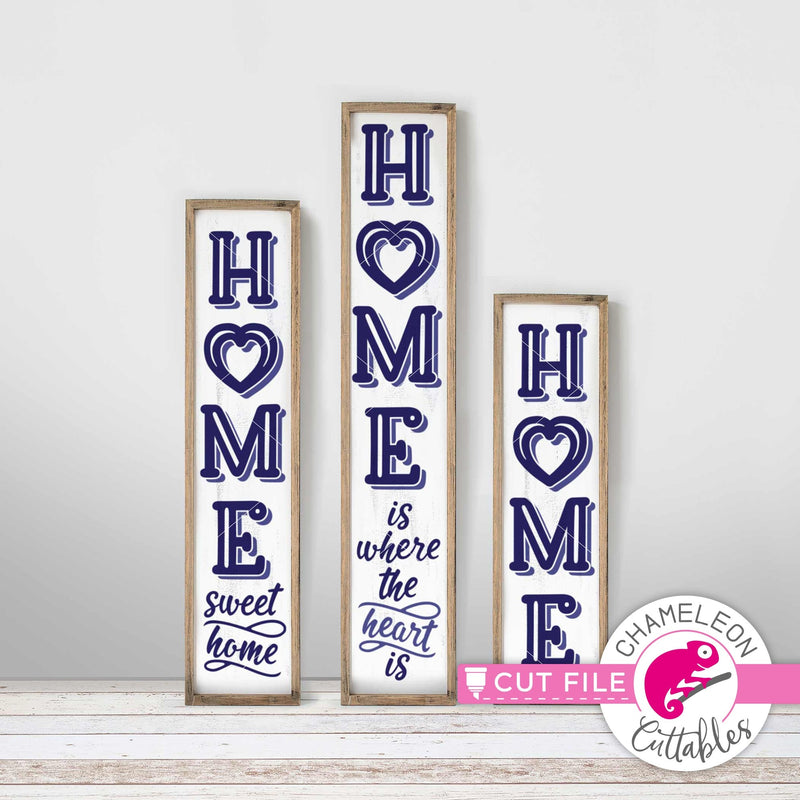 Home is where the Heart is vertical Porch design svg png dxf SVG DXF PNG Cutting File