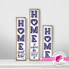 Home is where the Heart is vertical Porch design svg png dxf SVG DXF PNG Cutting File