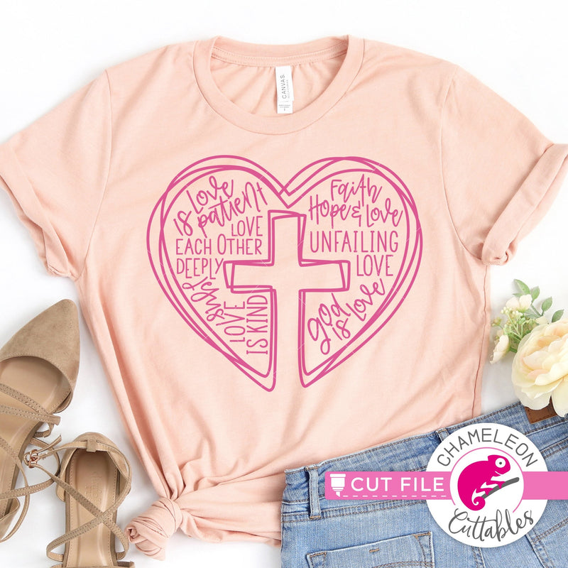 Jesus is Love Cross Heart Word Art svg png dxf eps jpeg SVG DXF PNG Cutting File