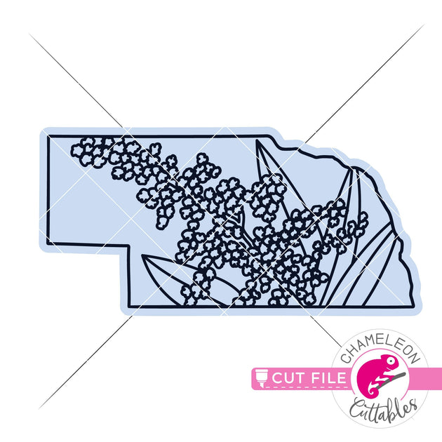 Nebraska state flower SVG png dxf eps jpeg Chameleon Cuttables LLC ...