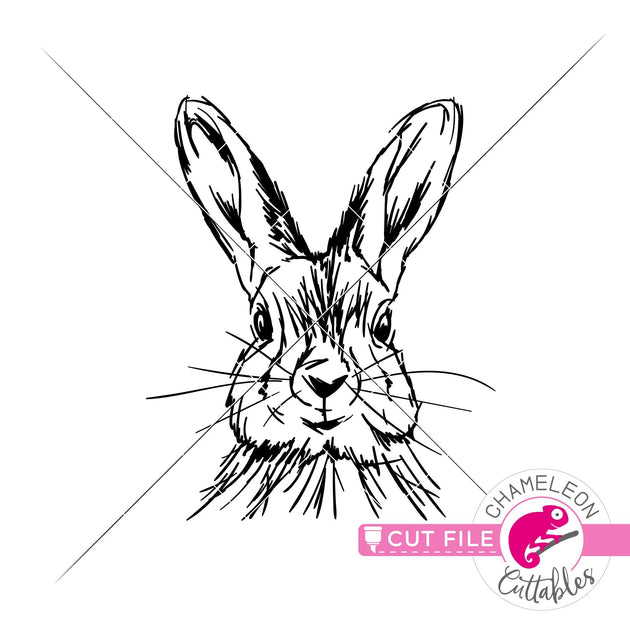 Rabbit sketch drawing Easter bunny svg png dxf eps jpeg
