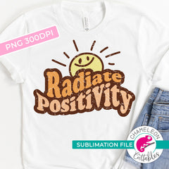 Radiate Positivity Retro Sun Sublimation PNG file Sublimation PNG