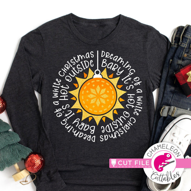 Sun ornament It’s hot outside word art circle round svg png dxf eps jpeg SVG DXF PNG Cutting File