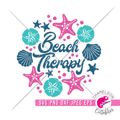 Beach Therapy Sea Shell Summer svg png dxf eps jpeg