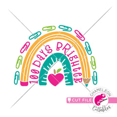 100 days brighter school rainbow svg png dxf eps jpeg SVG DXF PNG Cutting File