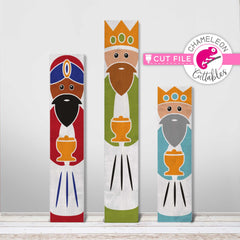3 Wise Men Three Kings Christmas Porch Sign Leaner vertical svg png dxf SVG DXF PNG Cutting File