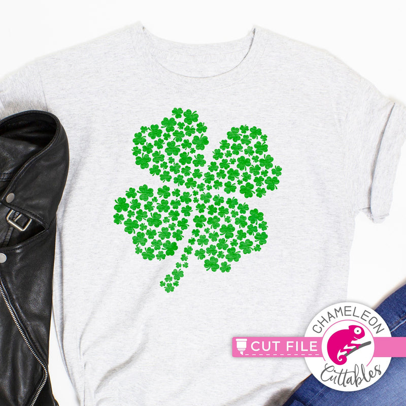 4 leaf clover St. Patricks Day svg png dxf eps jpeg SVG DXF PNG Cutting File