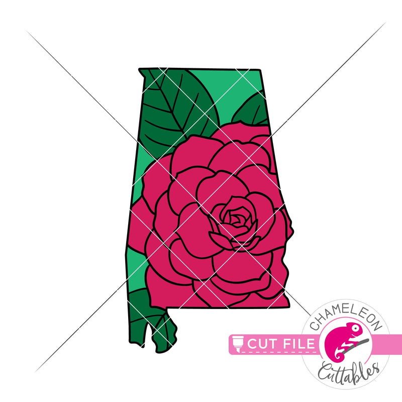 Alabama state flower Camellia layered svg png dxf eps jpeg SVG DXF PNG Cutting File