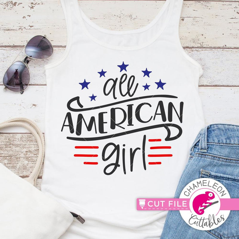 All American Girl USA svg png dxf eps SVG DXF PNG Cutting File