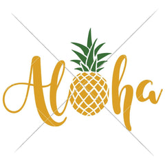 Aloha With Pineapple Svg Png Dxf Eps Svg Dxf Png Cutting File