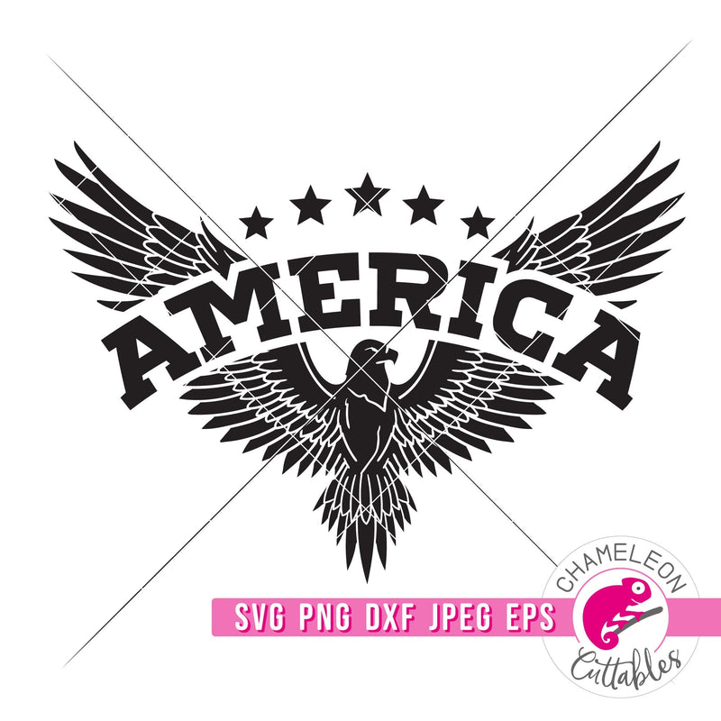 America Vintage Eagle Retro 4th of July svg png dxf eps jpeg SVG DXF PNG Cutting File