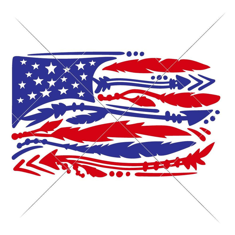 American Flag With Arrows And Feathers Svg Png Dxf Eps Svg Dxf Png Cutting File