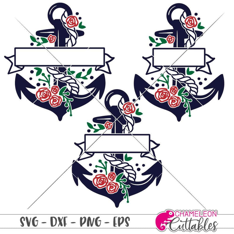 Anchor With Banner Svg Png Dxf Eps Svg Dxf Png Cutting File