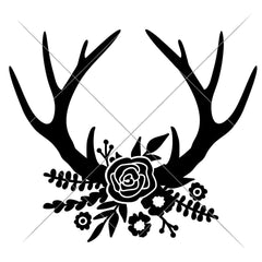 Antlers With Flowers Svg Png Dxf Eps Svg Dxf Png Cutting File