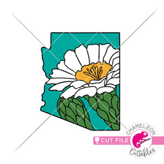 Arizona state flower saguaro blossom layered svg png dxf eps jpeg SVG DXF PNG Cutting File