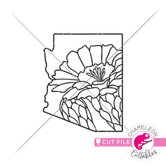 Arizona state flower saguaro blossom outline svg png dxf eps jpeg SVG DXF PNG Cutting File