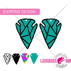 Arrowhead Earring Template svg png dxf eps SVG DXF PNG Cutting File