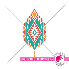 Aztec Fall Leaf Southwestern pattern svg png dxf eps jpeg