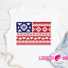 Aztec Pattern American Flag patriotic 4th of July svg png dxf eps jpeg SVG DXF PNG Cutting File