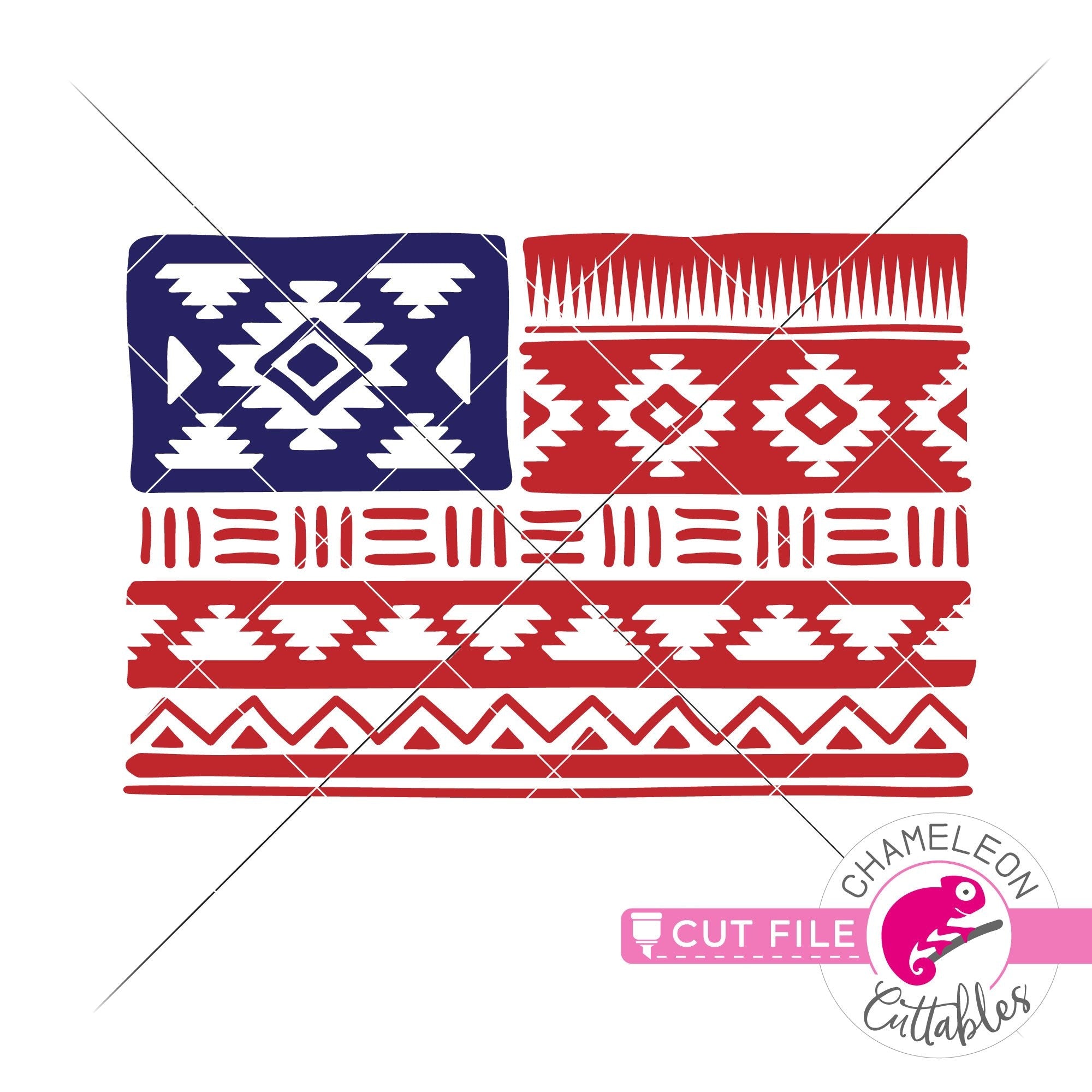 Aztec Pattern American Flag patriotic 4th of July svg png dxf eps jpeg ...