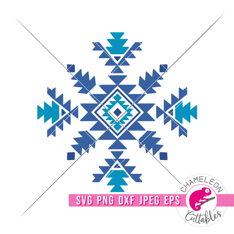 Aztec Snowflake Southwestern Christmas svg png dxf eps jpeg