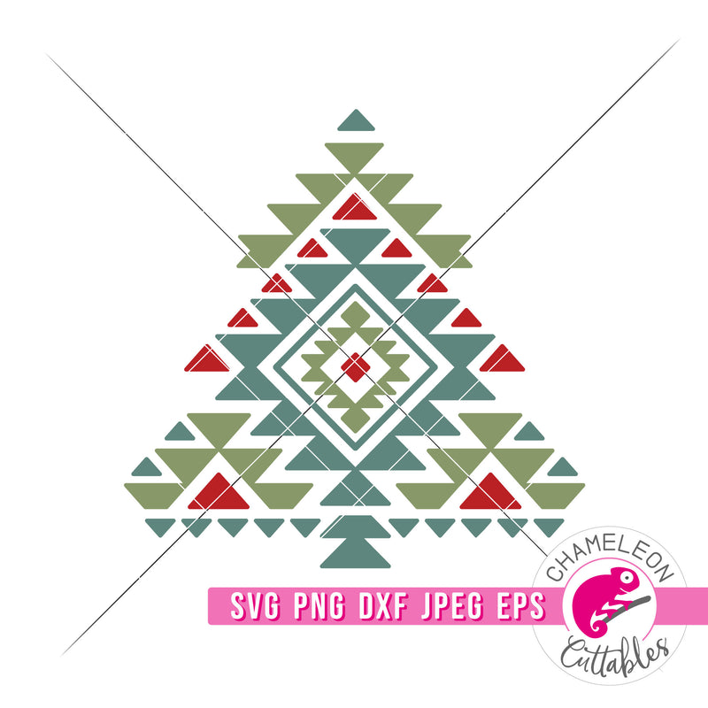 Aztec Christmas Tree Southwestern svg png dxf eps jpeg