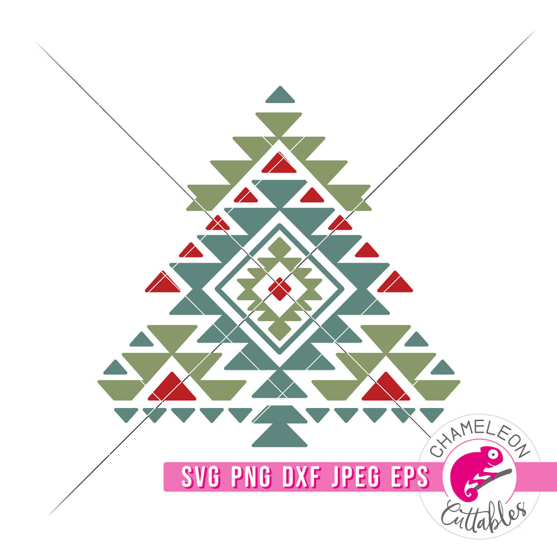 Aztec Christmas Tree Southwestern svg png dxf eps jpeg Chameleon ...