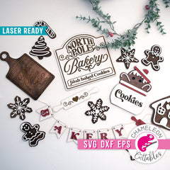 Baking Cookies Christmas Tray Design Bundle svg dxf eps pdf SVG DXF PNG Cutting File