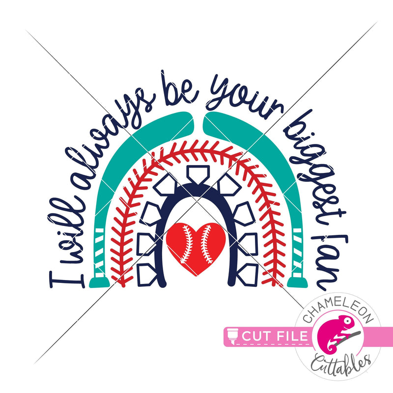 Baseball Mom Rainbow biggest Fan svg png dxf eps jpeg SVG DXF PNG Cutting File