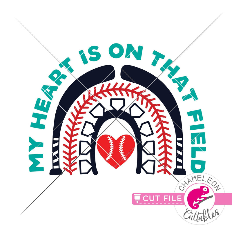 Baseball Mom Rainbow Heart svg png dxf eps jpeg SVG DXF PNG Cutting File