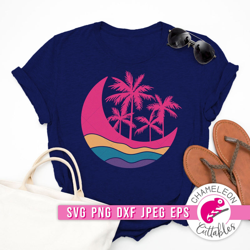 Beach Moon svg png dxf eps jpeg SVG DXF PNG Cutting File