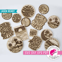 Beach Ocean Sticker Bundle for Laser cutter svg dxf eps pdf SVG DXF PNG Cutting File