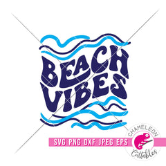 Beach Vibes Waves Retro svg png dxf eps jpeg SVG DXF PNG Cutting File