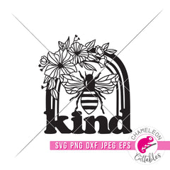Bee kind Rainbow svg png dxf eps jpeg SVG DXF PNG Cutting File