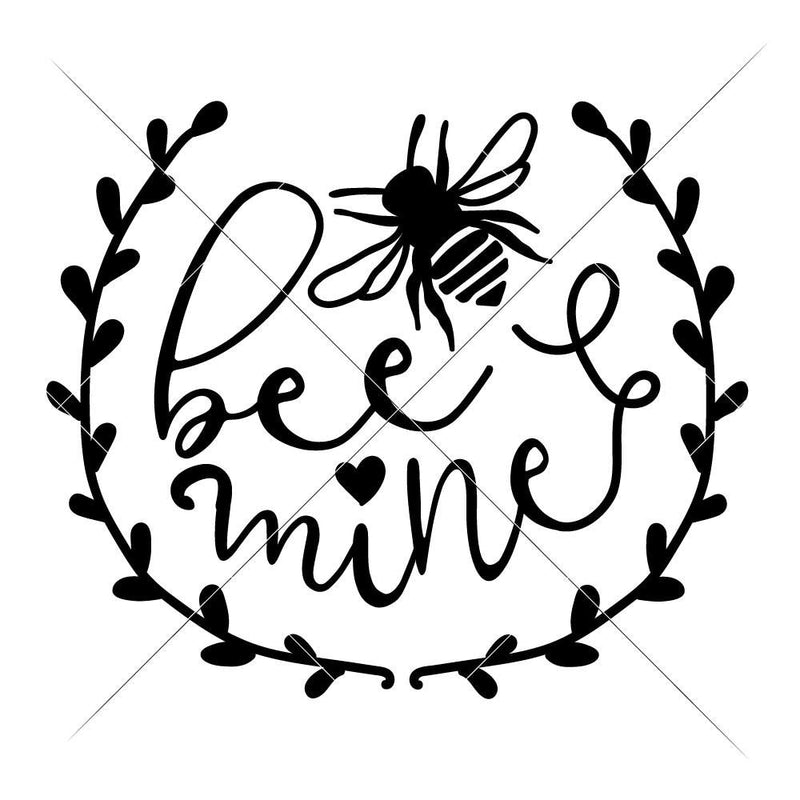 Bee Mine With Wreath Svg Png Dxf Eps Svg Dxf Png Cutting File