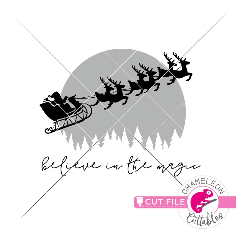 Believe in the Magic Santa moon svg png dxf eps jpeg SVG DXF PNG Cutting File