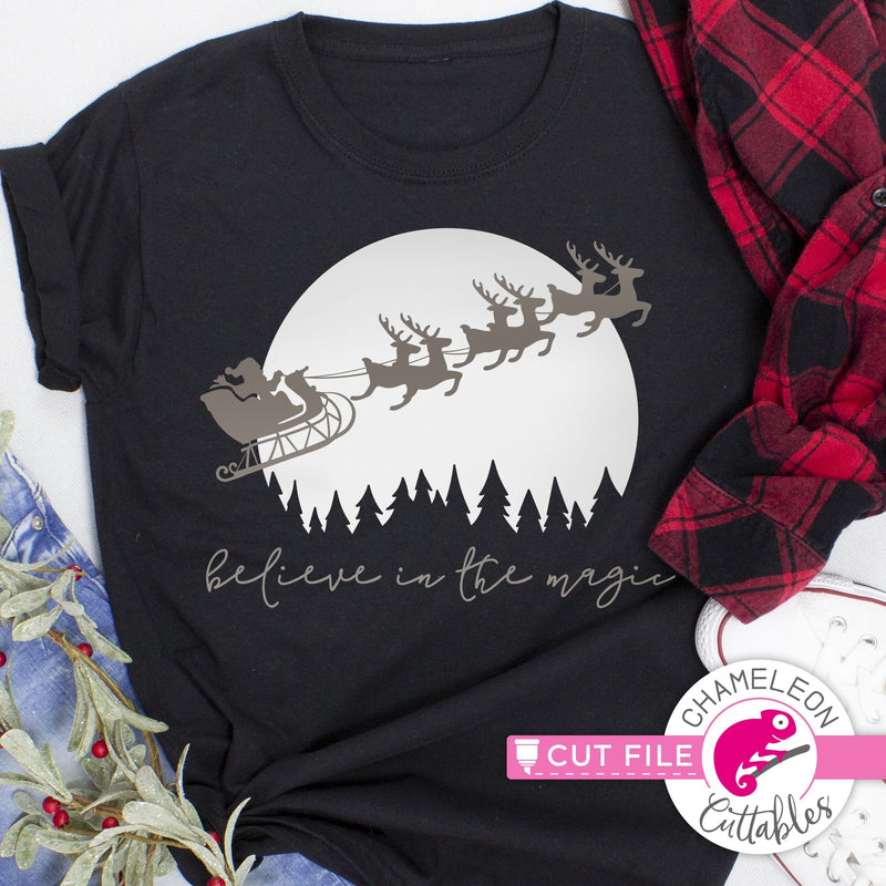 Believe in the Magic Santa moon svg png dxf eps jpeg SVG DXF PNG Cutting File