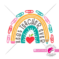 Best Teacher SVG School Rainbow svg png dxf eps jpeg SVG DXF PNG Cutting File