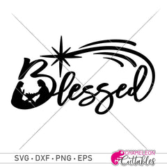 Blessed With Nativity Scene Svg Png Dxf Eps Svg Dxf Png Cutting File