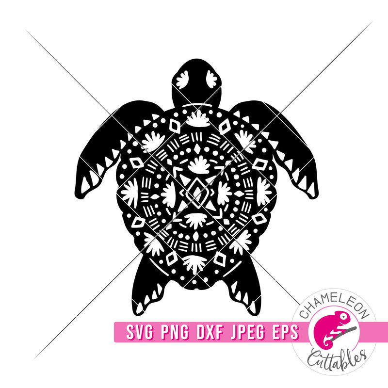 Boho Beach Turtle svg png dxf eps jpeg SVG DXF PNG Cutting File