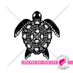 Boho Beach Turtle svg png dxf eps jpeg SVG DXF PNG Cutting File