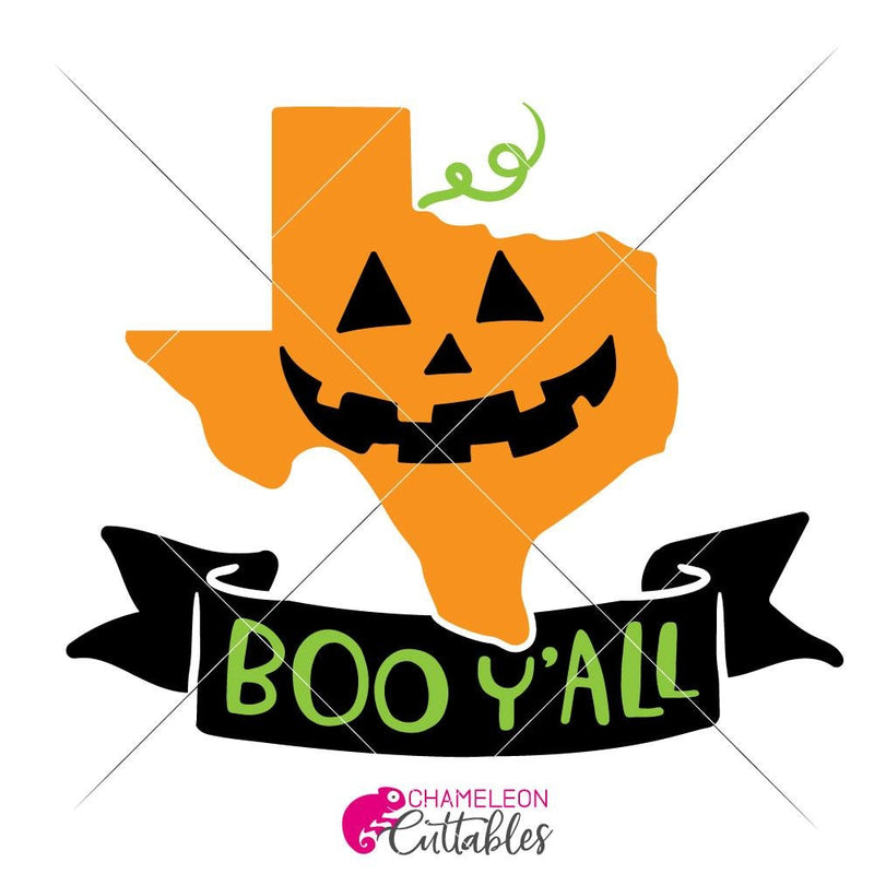Boo Yall Texas Halloween Pumpkin Svg Png Dxf Eps Svg Dxf Png Cutting File