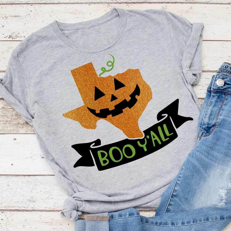 Boo Yall Texas Halloween Pumpkin Svg Png Dxf Eps Svg Dxf Png Cutting File