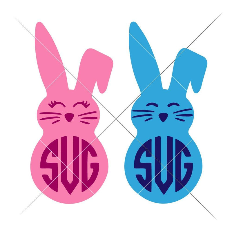Bunnies For Monogram Svg Png Dxf Eps Svg Dxf Png Cutting File