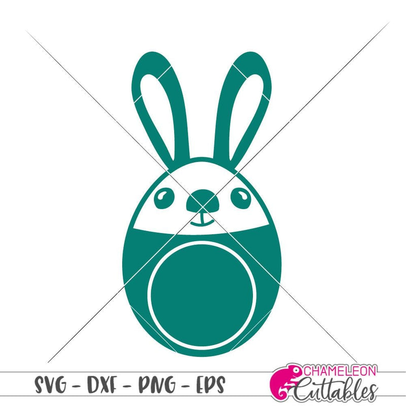 Bunny Egg Monogram Frame Svg Png Dxf Eps Svg Dxf Png Cutting File