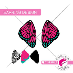 Butterfly Wing Earring Template svg png dxf eps SVG DXF PNG Cutting File